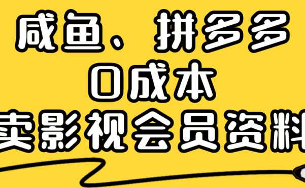 最新蓝海项目,咸鱼、拼多多0成本创业,资料都给你准备好了,看完就能上手