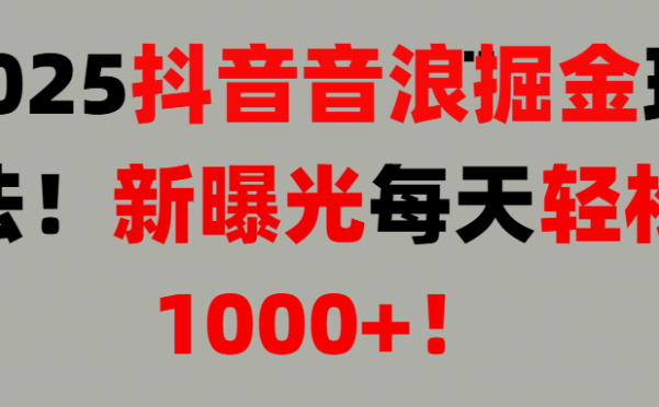 抖音直播撸音浪, 无脑高收益项目，音浪掘金！
