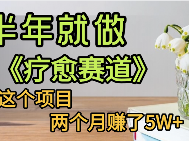下半年稳赚的赛道，就选【疗愈赛道】，我自己运行这个项目两个月赚了5W+