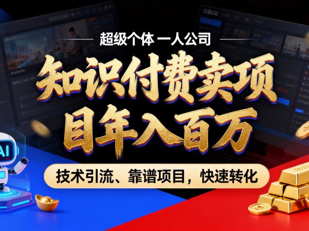 2026年卖项目年入百万，做私域个人IP-精准引流-稳定项目-转化成交